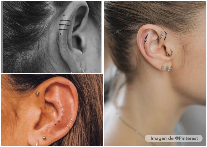 tatuajes de pendientes en la oreja