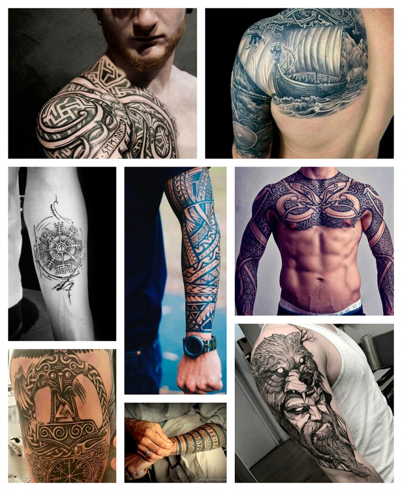 Tipos de tatuajes Vikingos, barcos, guerrerors, runas ... Diferentes motivos para hacerse un tatuaje