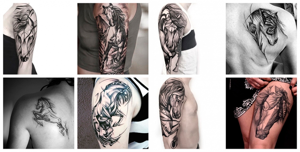 ▷ Tatuajes de caballos y su significado - Camaleon Tattoo