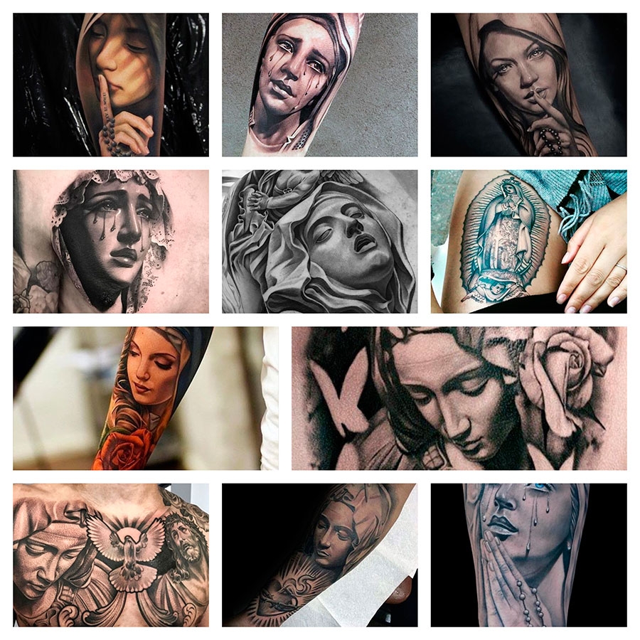 ᐈ Tatuajes Virgen María, tipos, ideas y significado - Camaleon Tattoo