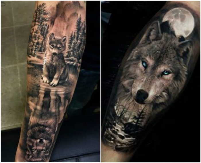 Tatuajes de lobo: lobo realista, tatuajes de lobo en pareja o lobo ind -  Camaleon Tattoo