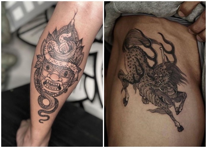 tatuajes de la mitologia de bali y china