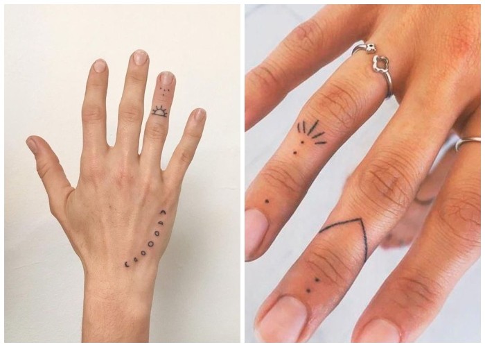 tatuajes en las manos minimalistas