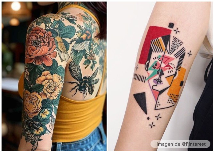 tatuajes con colores vivos